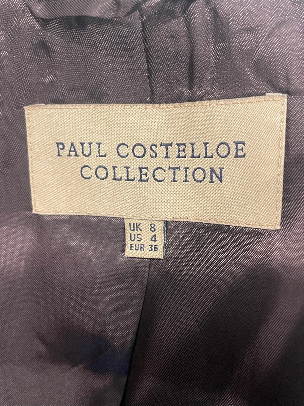 Paul Costelloe Designer Luxury Silk Wool Herringbone Peplum Skirt Suit Size 4 - Picture 6 of 12